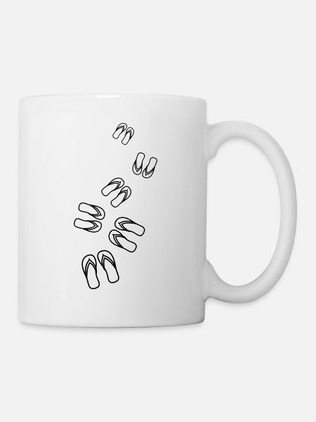 Badelatschen icon - Tasse - Weiß