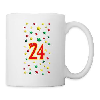 24.Geburtstag oder Weihnachten mit vielen Sternen. - Tasse - Weiß - Rechts