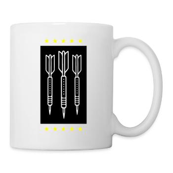Darts Team Dartpfeile Symbol - Tasse - Weiß - Rechts