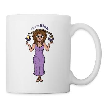 Sternzeichen Waage / Astrologie Cartoon - Tasse - Weiß - Rechts