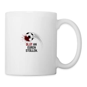 WM Katar Protest 2022 Blut an Stollen Protestshirt - Tasse - Weiß - Rechts