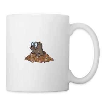 Retro vintage grunge style mole - Mug - white - Right