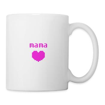 Mama Herz Pixel Geschenk für Mutter zu Muttertag - Tasse - Weiß - Rechts
