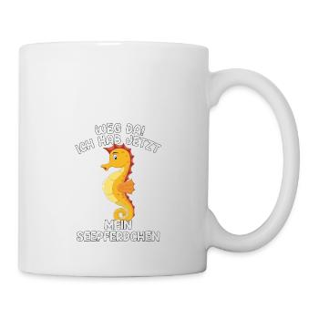 Seepferdchen Spruch Abzeichen Kinder Geschenk - Tasse - Weiß - Rechts