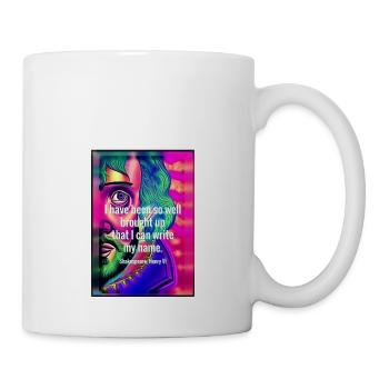 Psychedelischer Shakespeare mit Zitat - Tasse - Weiß - Rechts