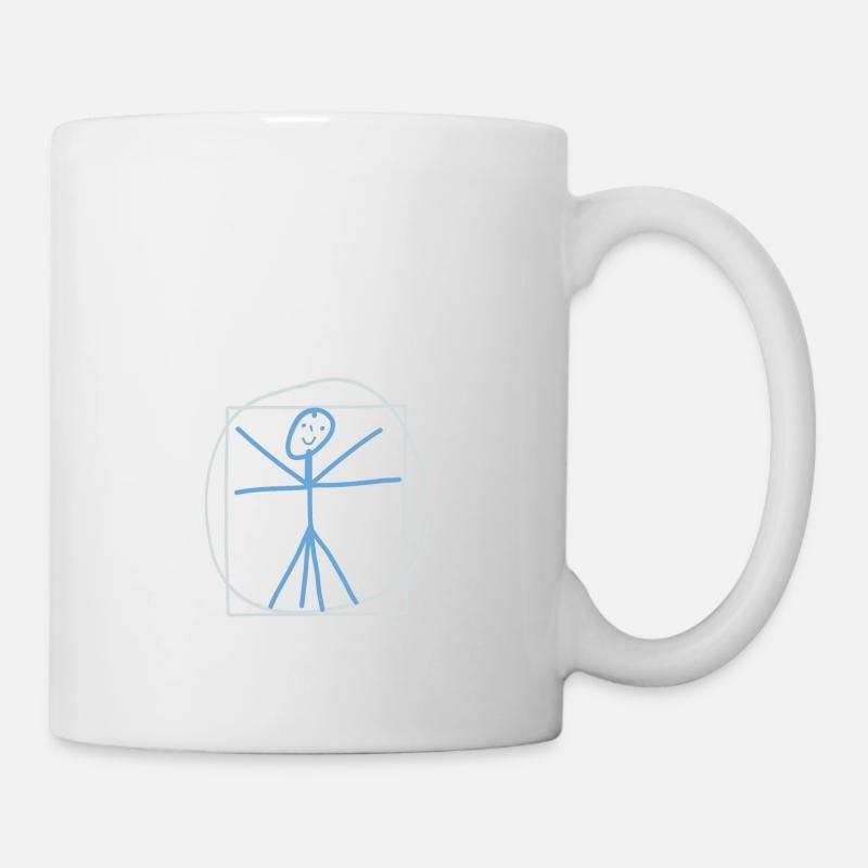 Da Vinci le personnage en bâtons, tableau célèbre image - Mug blanc - blanc