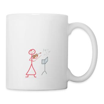 Strichmännchen Geige Musik Frau Instrument - Tasse - Weiß - Rechts