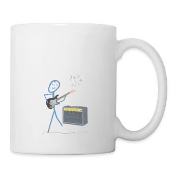 Power Guitar Stick Figure Music Amplifier Sound - Mug - white - Right