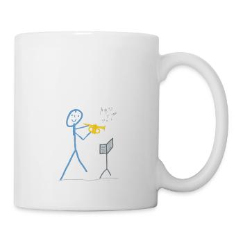 Trumpet Music Stick figure Plays melody - Mug - white - Right