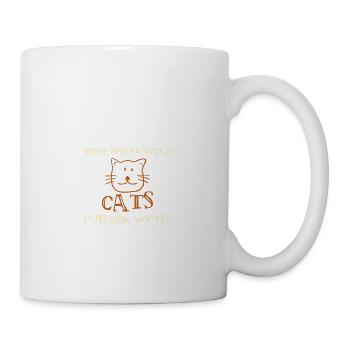 Spending time with cats is never a waste of design - Mug - white - Right
