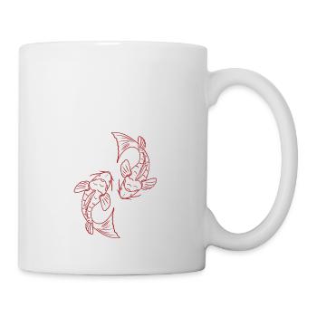 Carpes Koï rouges - Mug blanc - blanc - Droite