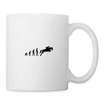 Evolution Reiten - Pferd - Reiter - Reiterin - Tasse - Weiß - Rechts