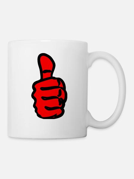Groß Thumbs-Up - Tasse - Weiß