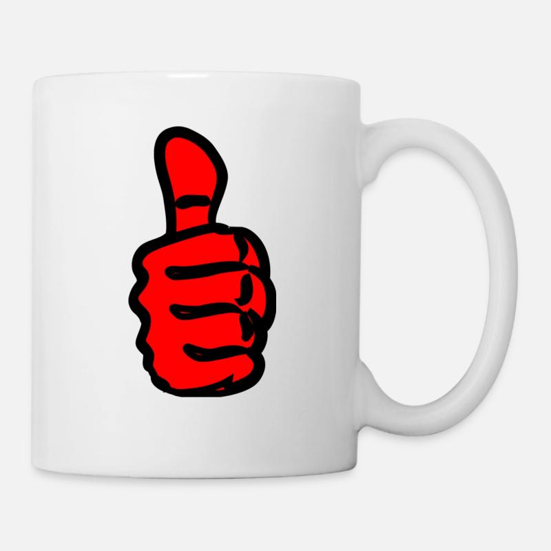 Groß Thumbs-Up - Tasse - Weiß