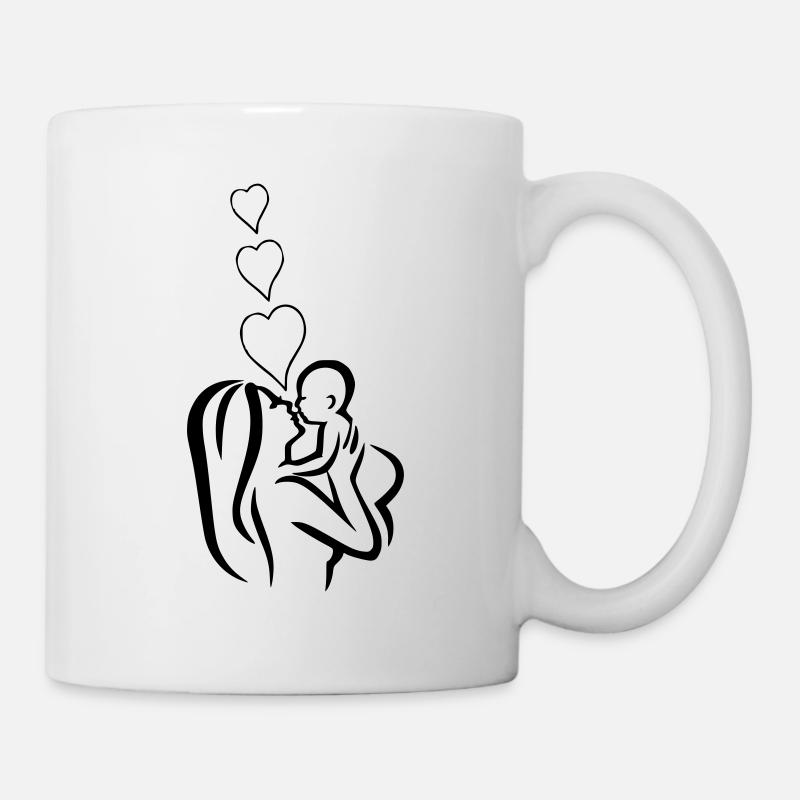 Mère avec bébé - Mug blanc - blanc
