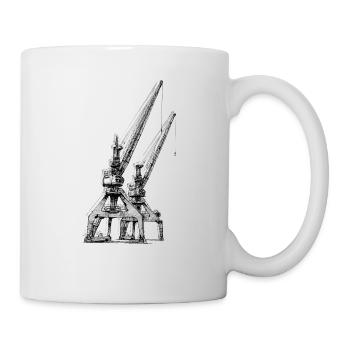 Grues portuaires dessinées - Mug blanc - blanc - Droite