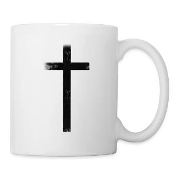 Pinceau noir croisé - Mug blanc - blanc - Droite