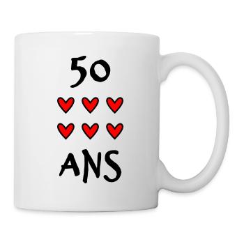 50 ANS. 50e ANNIVERSAIRE. ANNIVERSAIRE 50 ANS - Mug blanc - blanc - Droite