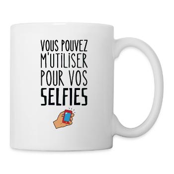 Vous pouvez m'utiliser pour vos selfies - Mug blanc - blanc - Droite