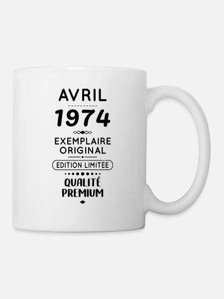 Anniversaire 50 ans - Avril 1974 Original - Mug blanc - blanc