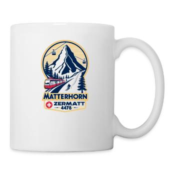 Matterhorn Zermatt 4478 – Vintage Retro Skiing - Mug - white - Right