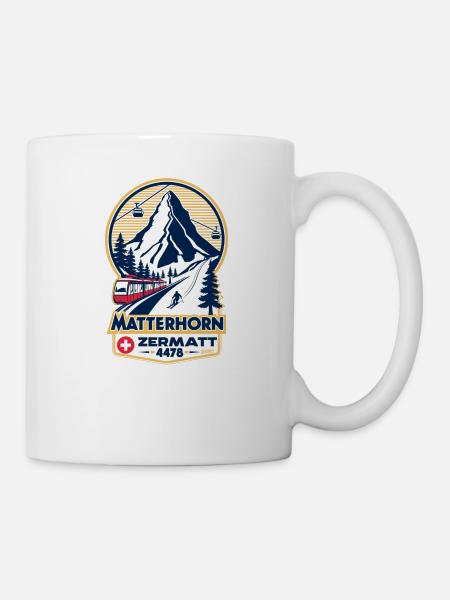 Matterhorn Zermatt 4478 – Vintage Retro Skiing - Mug - white