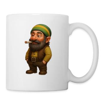 Kiffender cooler Zwerg - Tasse - Weiß - Rechts