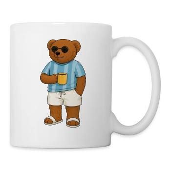 Summer Bear with Sunglasses and Coffee Cup - Mug - white - Right