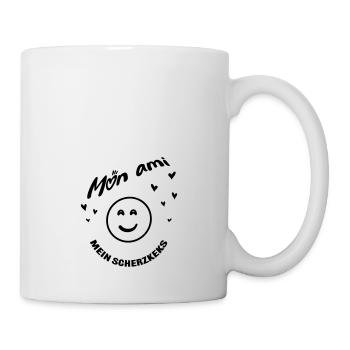 Mon Ami, mein Scherzkeks: Schenke Lachmomente - Tasse - Weiß - Rechts