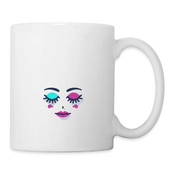 Yeux Dormants Visage Féminin Abstrait - Mug blanc - blanc - Droite