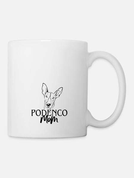 Podenco Mama Mom Hund Hundemotiv Hundekopf - Tasse - Weiß