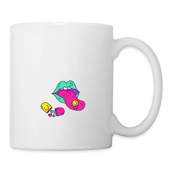 Drogen auf der Zunge - Tasse - Weiß - Rechts