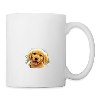 Hund Porträt Hund niedlichen Welpen Tier Haustier - Tasse - Weiß - Rechts