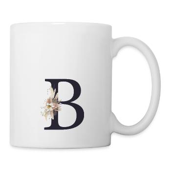 Personalisierbar Monogramm B Floral - Tasse - Weiß - Rechts