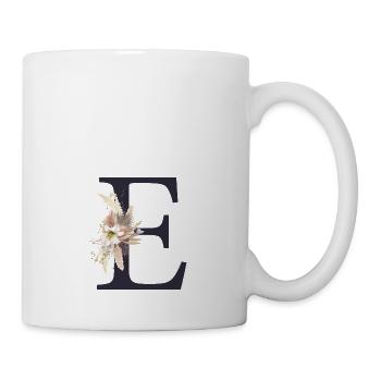 Personalisierbar Monogramm E Floral - Tasse - Weiß - Rechts