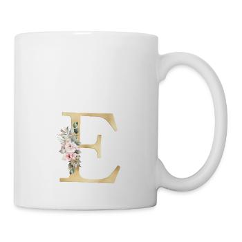 E Customisable Monogram Floral - Mug - white - Right