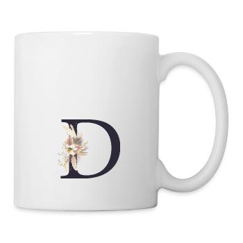 Personalisierbar Monogramm D Floral - Tasse - Weiß - Rechts
