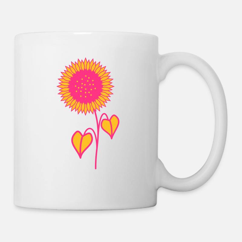 Sonnenblume pink - Tasse - Weiß