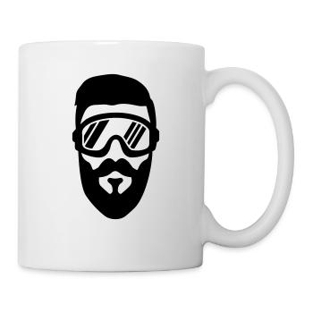 ski goggles beard - Mug - white - Right