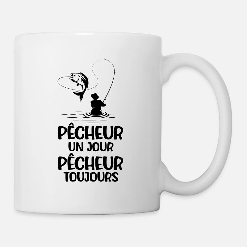 Pêcheur citation drôle pêche phrase homme blanc - Mug blanc - blanc