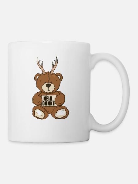 Bär Bock Politik witzig Grün nein Danke Statement - Tasse - Weiß