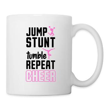 Jump Stunt Tumble Repeat Cheerleading Cheerleader - Tasse - Weiß - Rechts