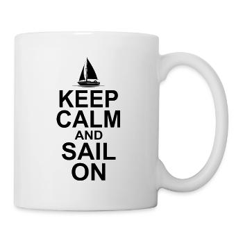 Keep Calm And Sail On Captain Sailor Skipper Boat - Tasse - Weiß - Rechts