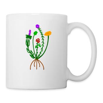 Akzente Blumen/ fine line Bunt - Tasse - Weiß - Rechts