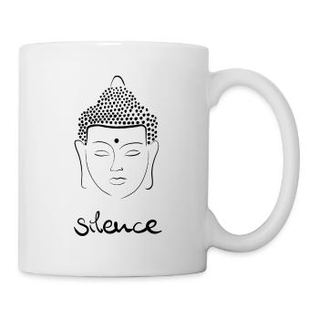 Buddha - silence - Tasse - Weiß - Rechts