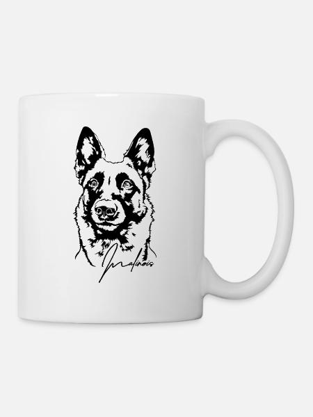 Malinois Portrait Chien Chiens Wilsigns - Mug blanc - blanc