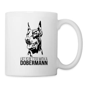La vie des dobermans est meilleure Chiens Chiens Wilsigns - Mug blanc - blanc - Droite