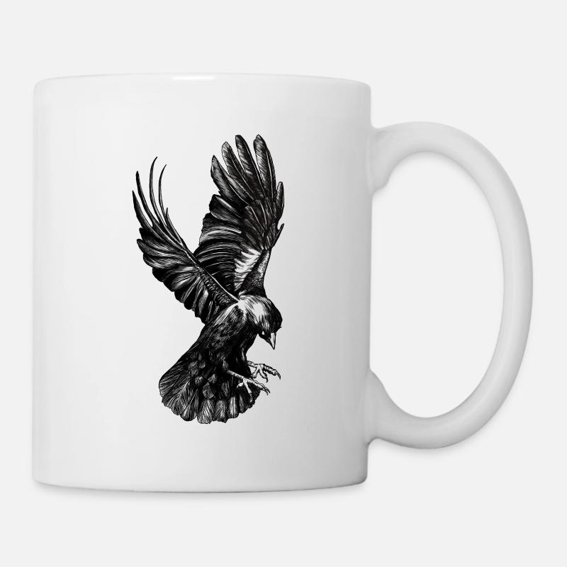 Schwarzer Rabe - Tasse - Weiß