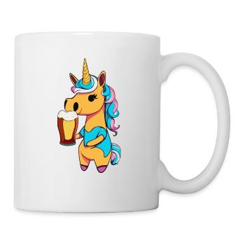 Einhorn mit Bier - Tasse - Weiß - Rechts