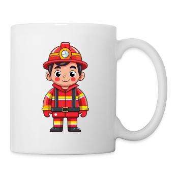 Hero in red the firefighter - Mug - white - Right